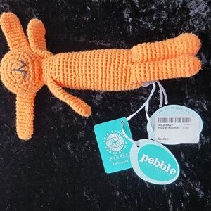 Pebble, Crochet Knit ☆ Bunny Rabbit ☆ 0+ Baby ☆ 100% Cotton ☆ Orange ☆  NWT